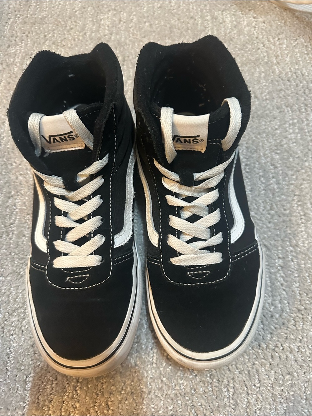 Vans Black and White High-Top Skate Sneakers
